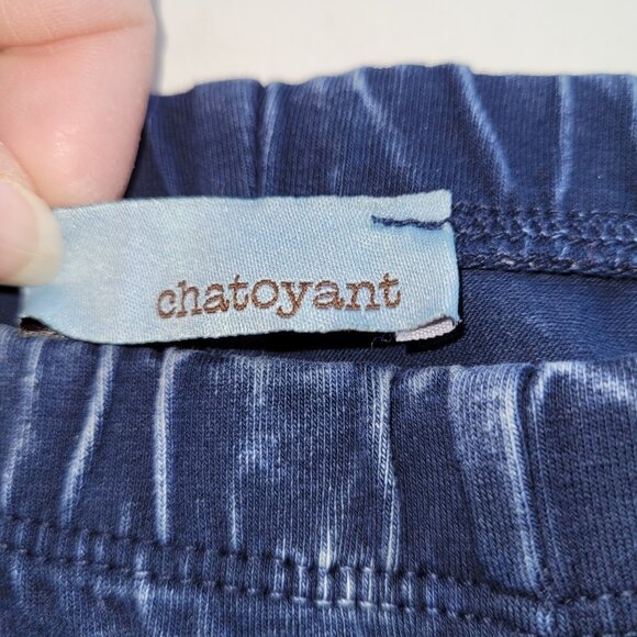 Chatoyant Bell Bottom Pants Womens M Blue Stretch Thermal Boho Mineral Wash USA - Picture 6 of 10